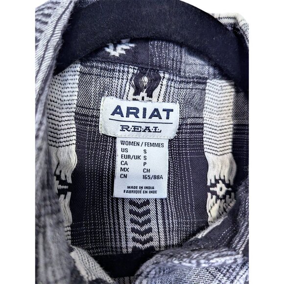 Ariat REAL Thunderstorm Snap Front Long Sleeve Button Up Plaid Shirt Small - Picture 7 of 8